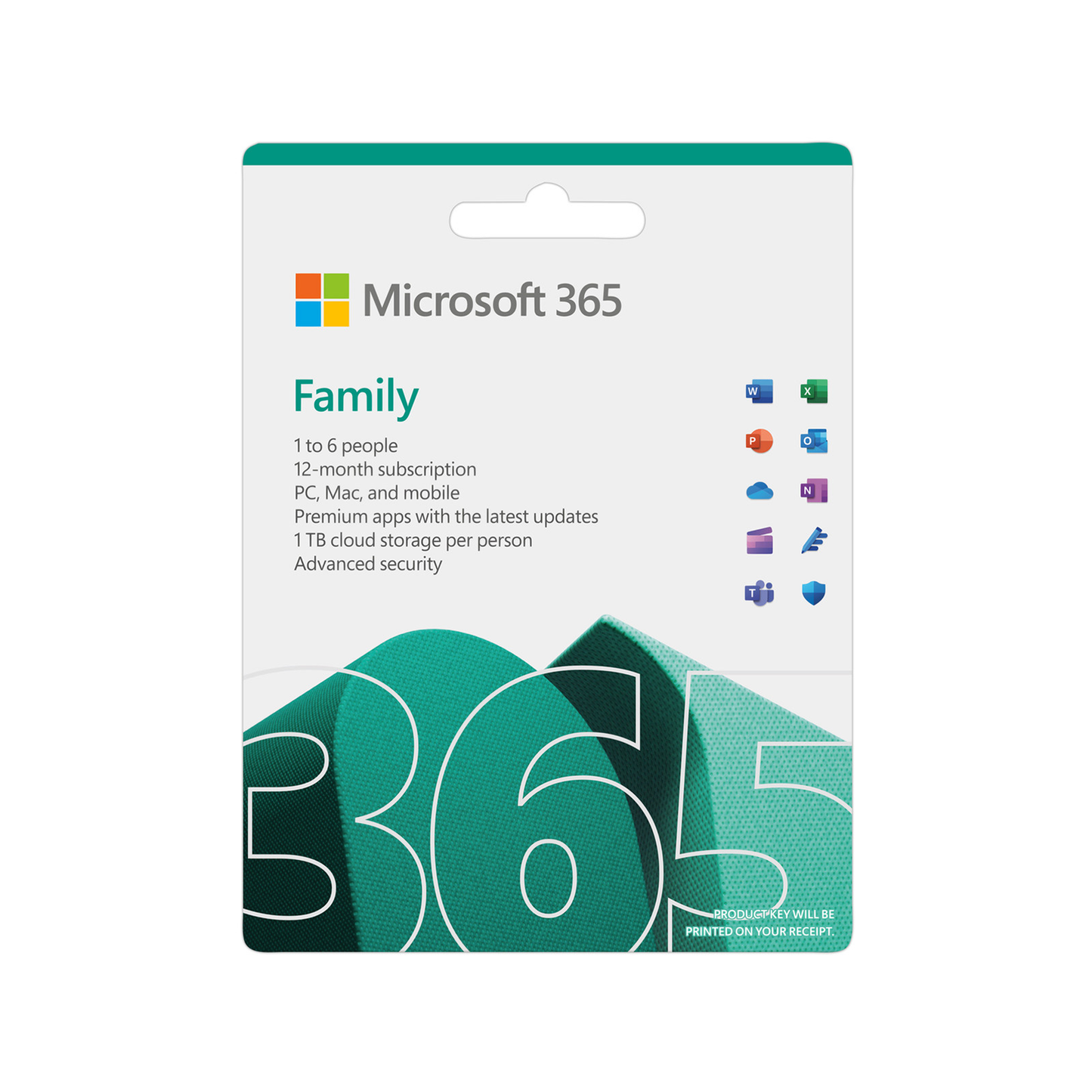 Microsoft 365 Family Medialess 1-Year Subscription