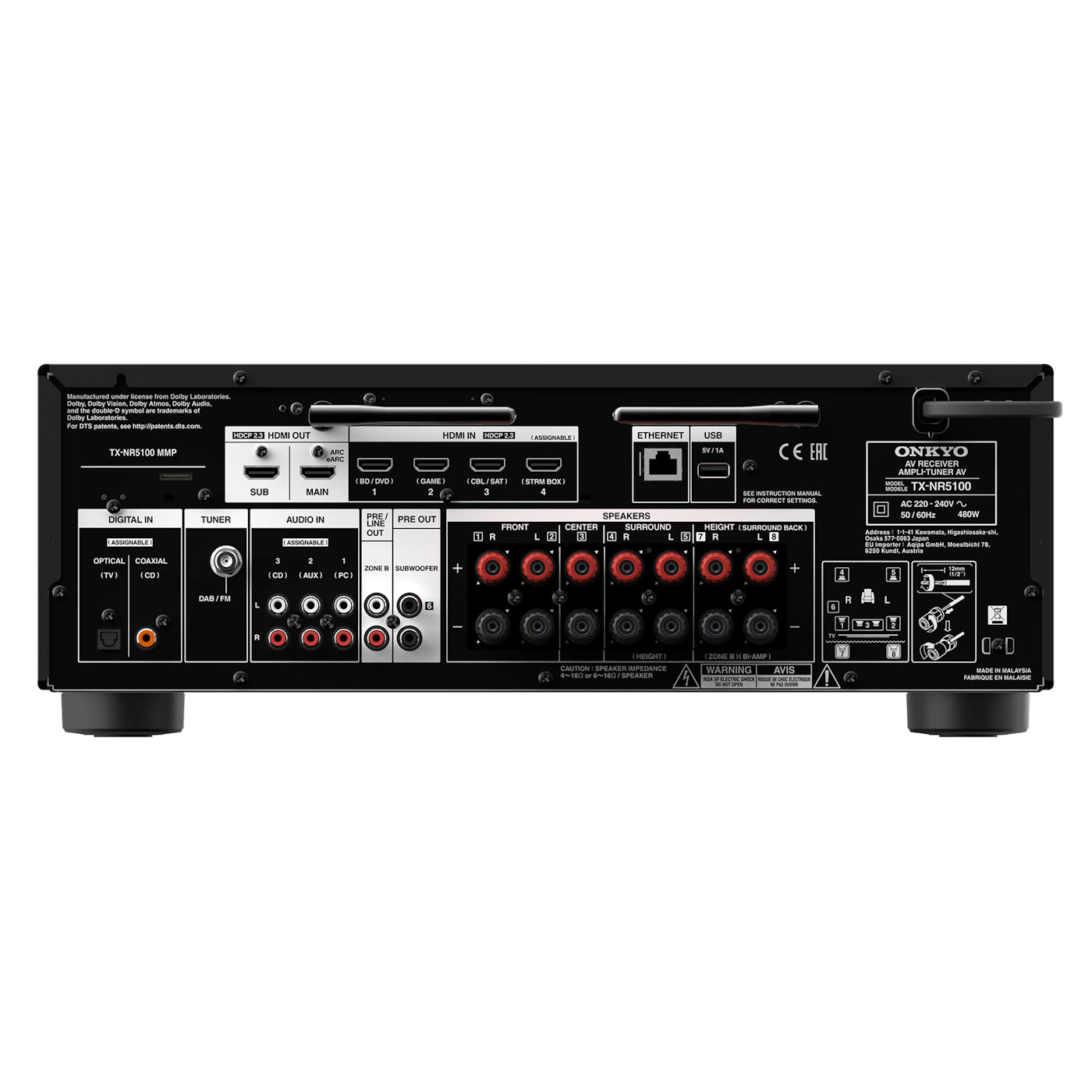 Onkyo TX-NR5100 7.2-Channel Network 8K AV Receiver