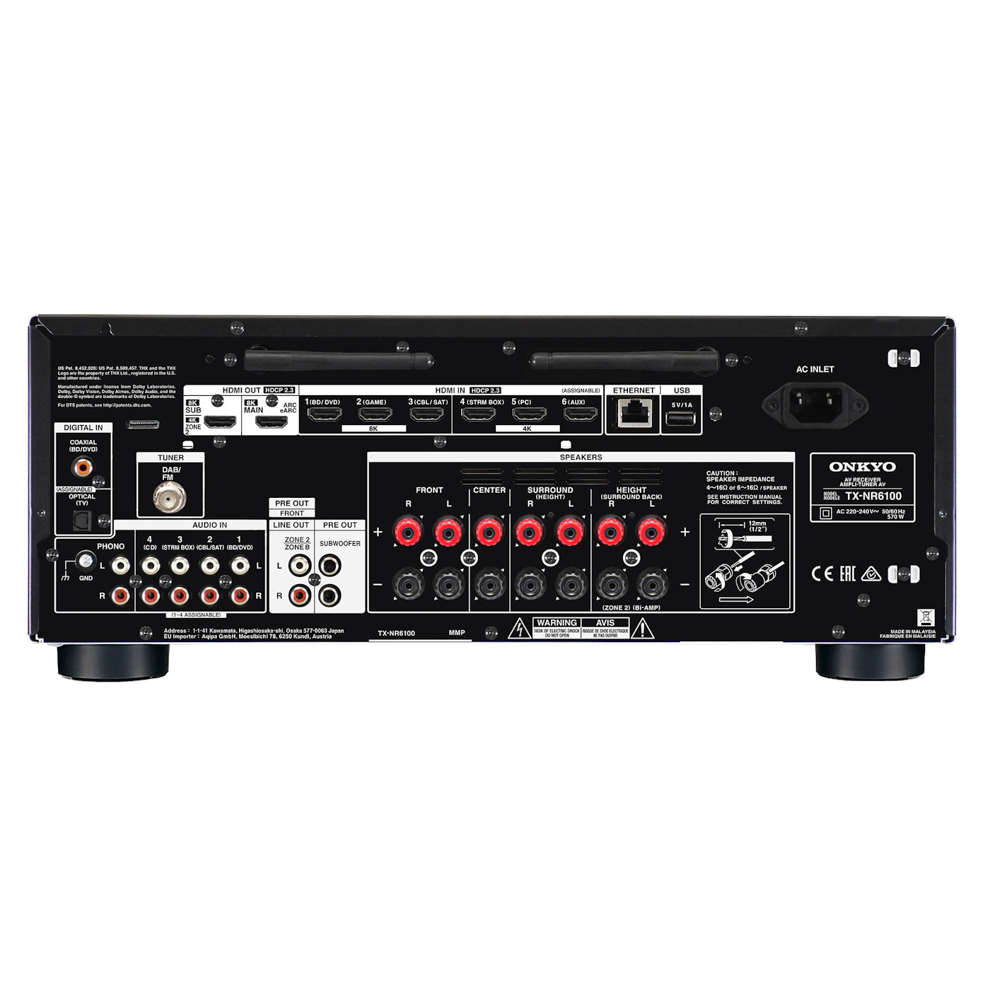 Onkyo TX-NR6100 7.2-Channel THX Certified Network 8K AV Receiver