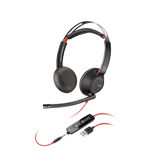 Poly Blackwire 3320 Stereo USB-C Headset (Teams) with USB-C/A Adapter