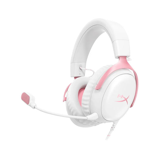 HP HyperX Cloud III Wired Gaming Headset White & Pink