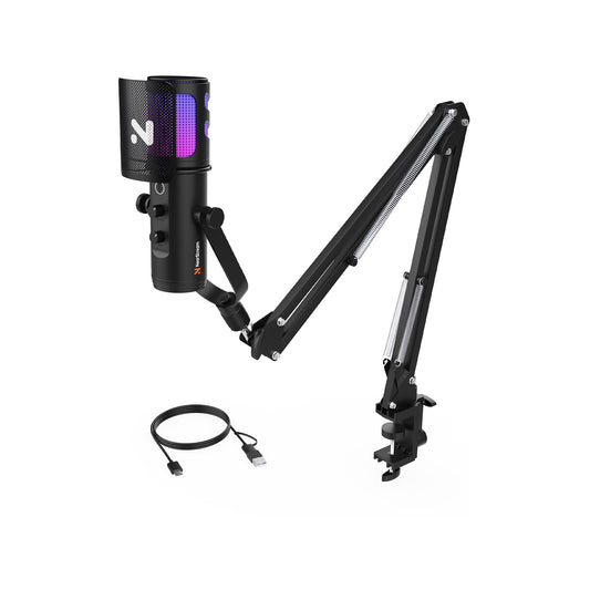 NearStream Condenser Noise-Cancelling Microphone with Boom Arm