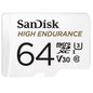 Sandisk High Endurance 64GB Class 3 MicroSDXC Card with Adapter
