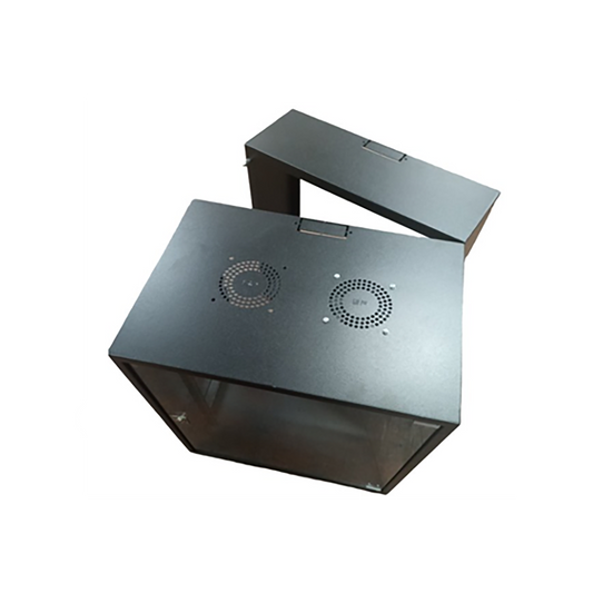 Zone Lite 6U 400+200mm Swing Frame Black Wall Mount Cabinet