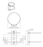 Vogels PFA 9145 column clamp dimensions
