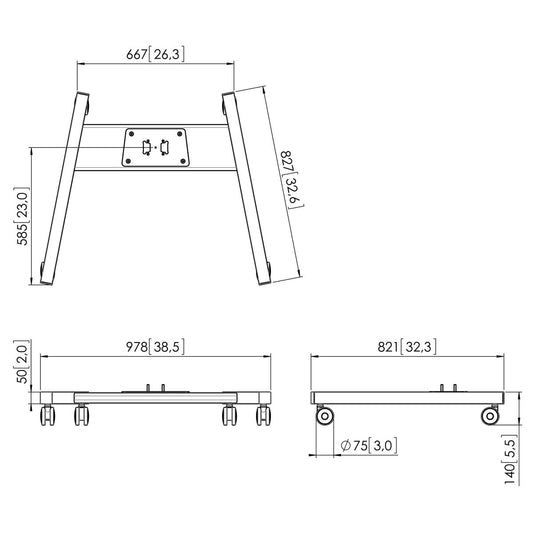 Vogels PFT 8520 trolley frame dimensions