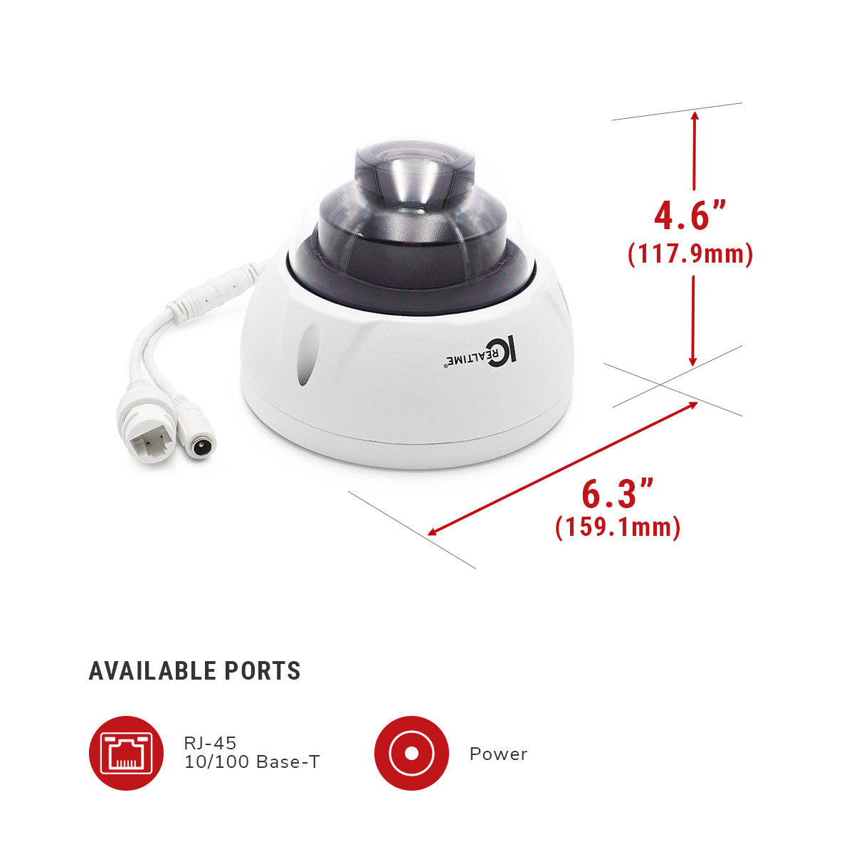 IC Realtime IPEL-D30V-IRW1 : 3MP IP Indoor/Outdoor Full Size Vandal Dome. I-SnIPer. Varifocal 2.8-12mm Motorized Lens