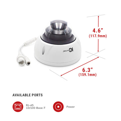 IC Realtime IPEL-D30V-IRW1 : 3MP IP Indoor/Outdoor Full Size Vandal Dome. I-SnIPer. Varifocal 2.8-12mm Motorized Lens