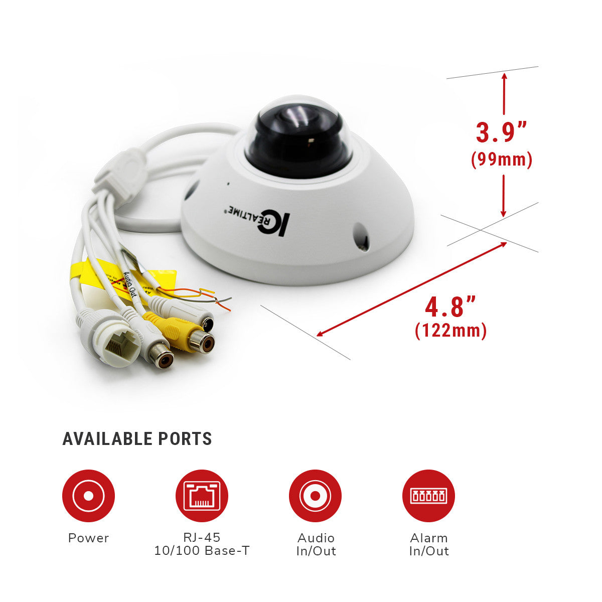 IC Realtime IPEL-F50F-W2 : 5MP Indoor/outdoor 360Â° Spherical Dome. 1.4mm Fisheye Lens (360Â°). Built in Microphone. POE Capable