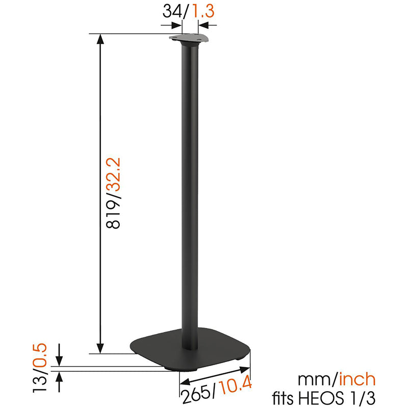 Vogels SOUND 5313 Denon HEOS 1 / 3 floor stand W/B