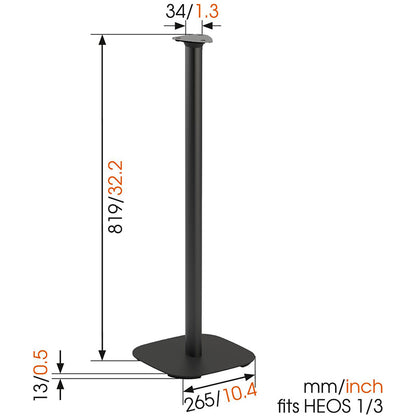 Vogels SOUND 5313 Denon HEOS 1 / 3 floor stand W/B