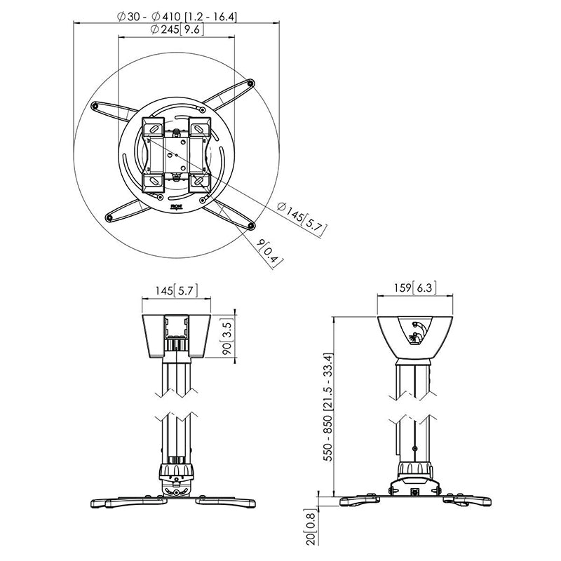 Vogels PPC 2555 PROJECTOR CEILING MOUNT LENGTH 55-85CM