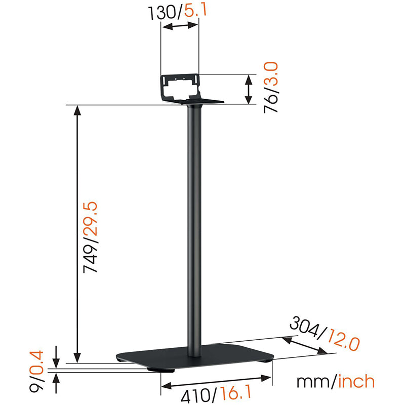 Vogels SOUND 3350 Universal L speaker floor stand W/B