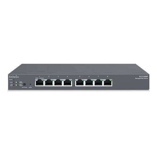 EnGenius Cloud Managed Gigabit 55W 8 Port PoE Switch