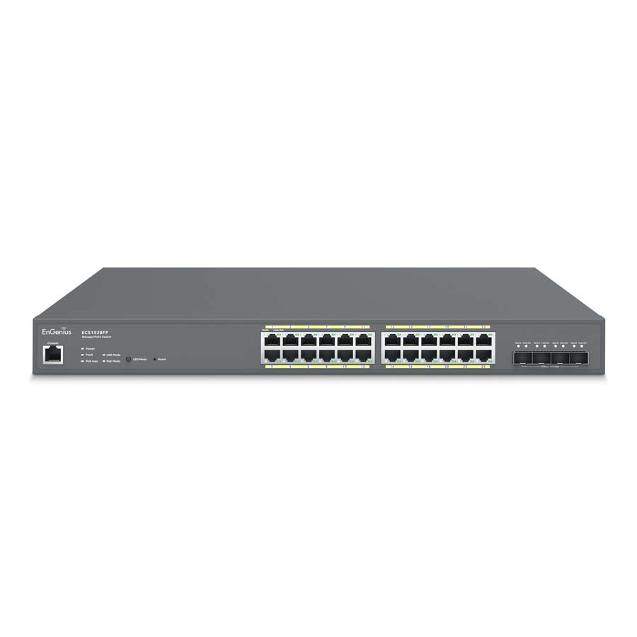 EnGenius Cloud Managed 24 Port PoE+ Switch Gigabit 410W